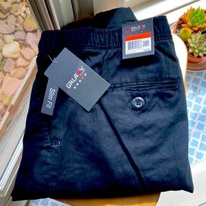 Galaxy by Harvic Men's Basic Stretch Twill Joggers in Black size XL